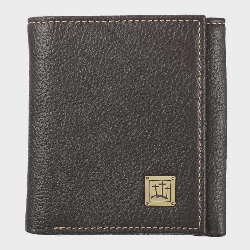 Wallet Leather Brown Crosses Badge