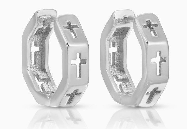 Cross Huggies - Silver Tone