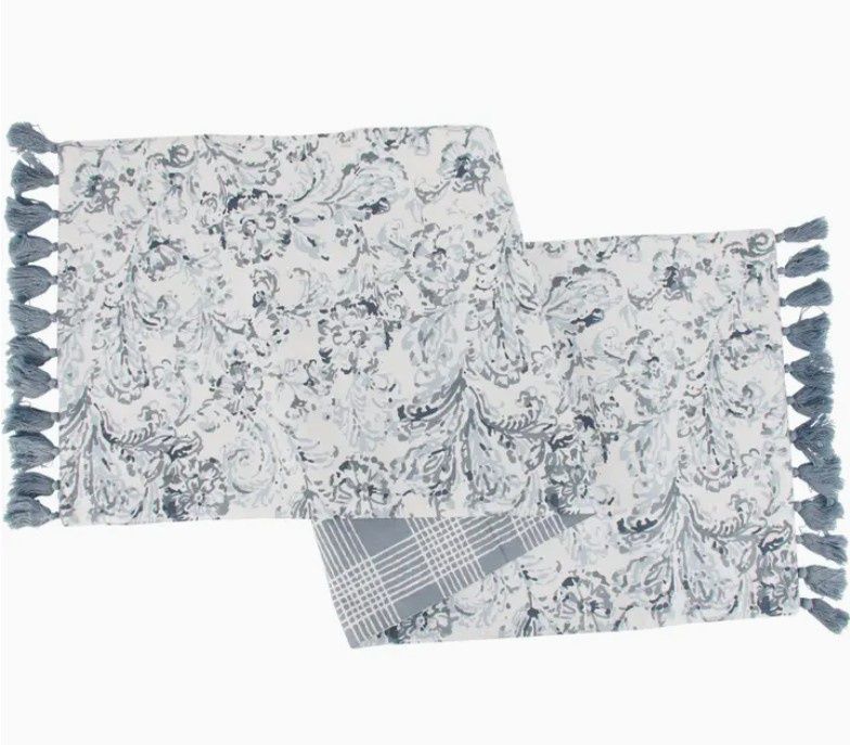 Indigo Floral Table Runner