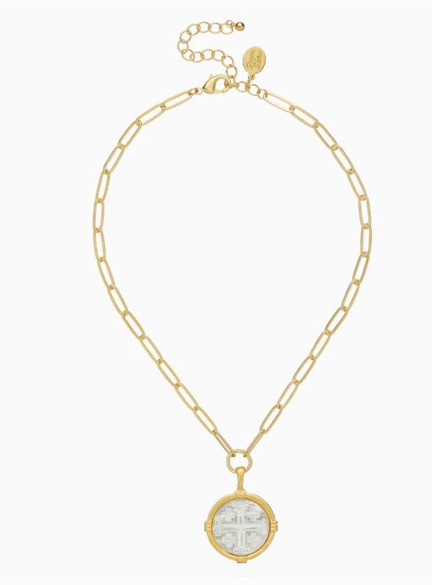 Ida Jerusalem Cross Paperclip Necklace