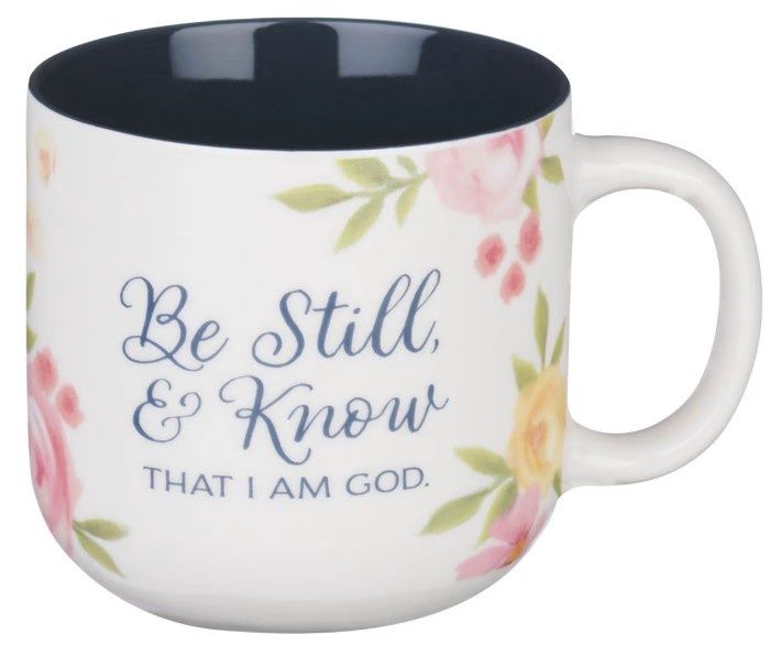 Be Still and Know Ps 46:10 - White / Navy Mug