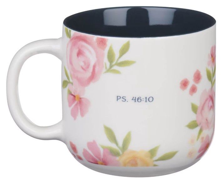 Be Still and Know Ps 46:10 - White / Navy Mug
