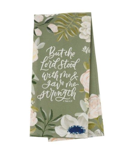 Tea Towel, Colour: Green - The Lord Stood with Me