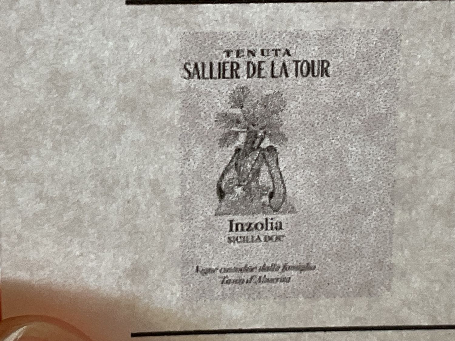 TENUTA SALLIER DE LA TOUR INZOLIA 750ml