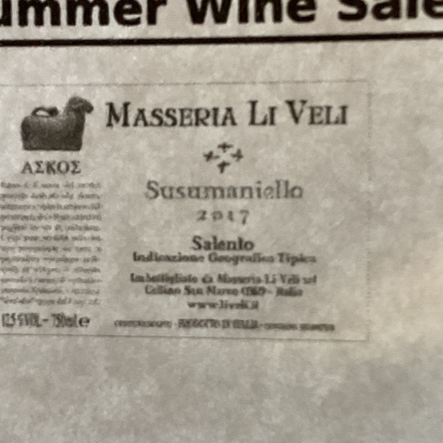MASSERIA SALENTO ROSATO 750ml
