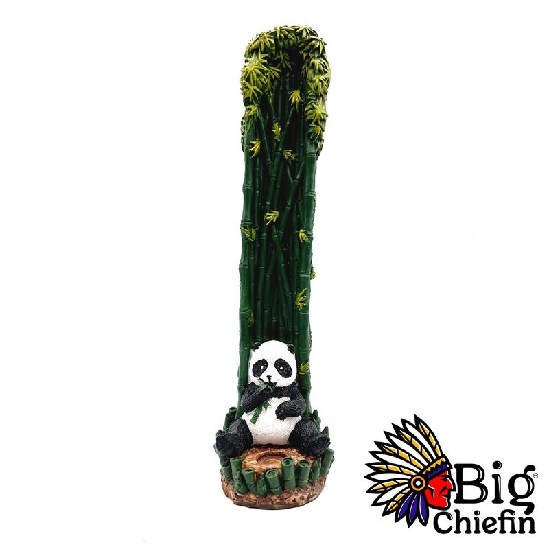 10.5&quot; UPRIGHT PANDA AND BAMBOO INCENSE BURNER