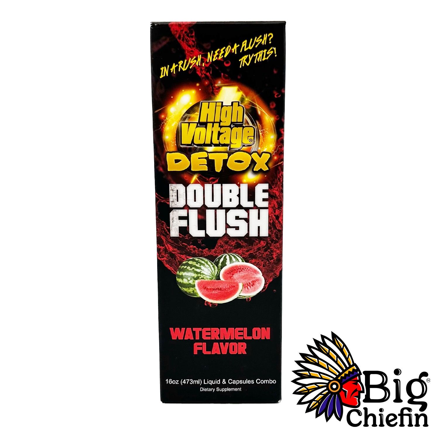 HIGH VOLTAGE DETOX DOUBLE FLUSH 16 fl oz, Flavor: Watermelon