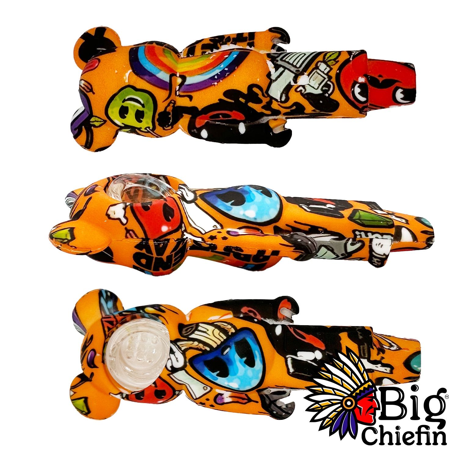 4&quot; ASSORTED SILICONE BEAR PIPE