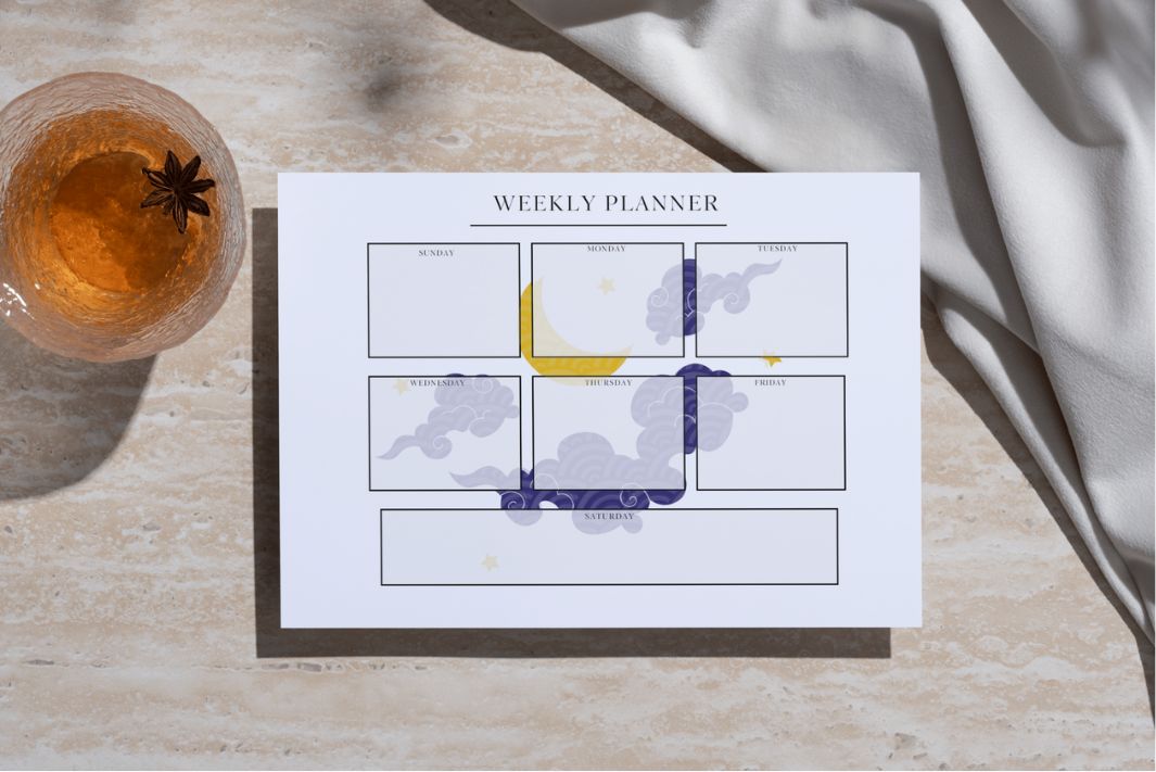 Weekly Planner Notepad - Night Sky