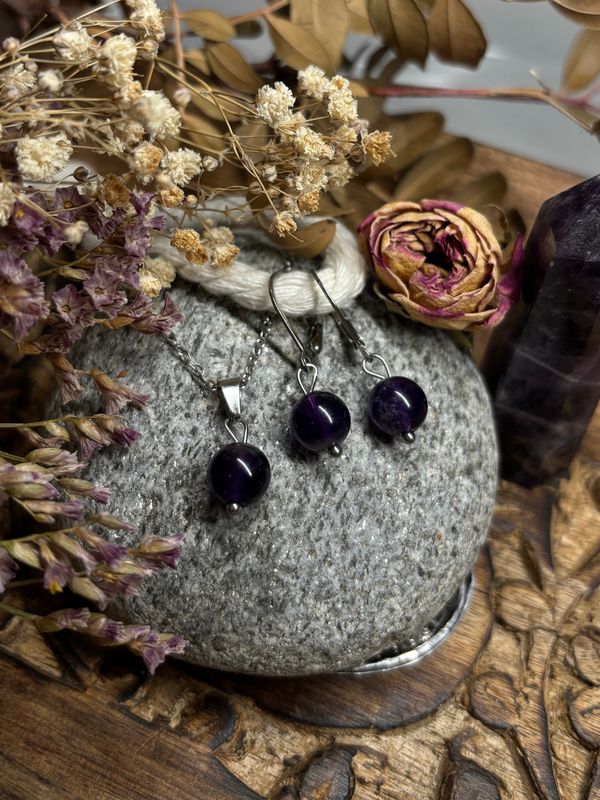 Amethyst Ketten Set “Sfera” I Ruhe - Spiritualität - Innere Balance