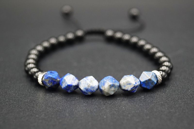 PREMIUM COLLECTION Armband Lapislazuli & Onyx | Fokus & Stabilität