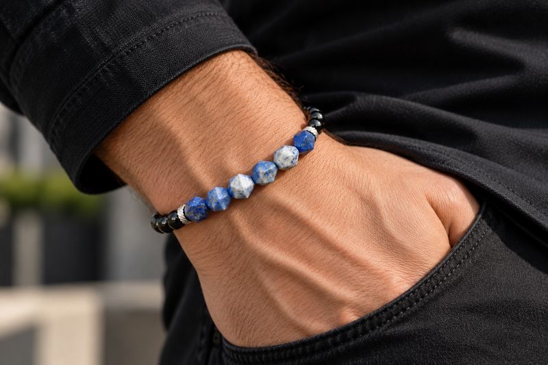 PREMIUM COLLECTION Armband Lapislazuli & Onyx | Fokus & Stabilität