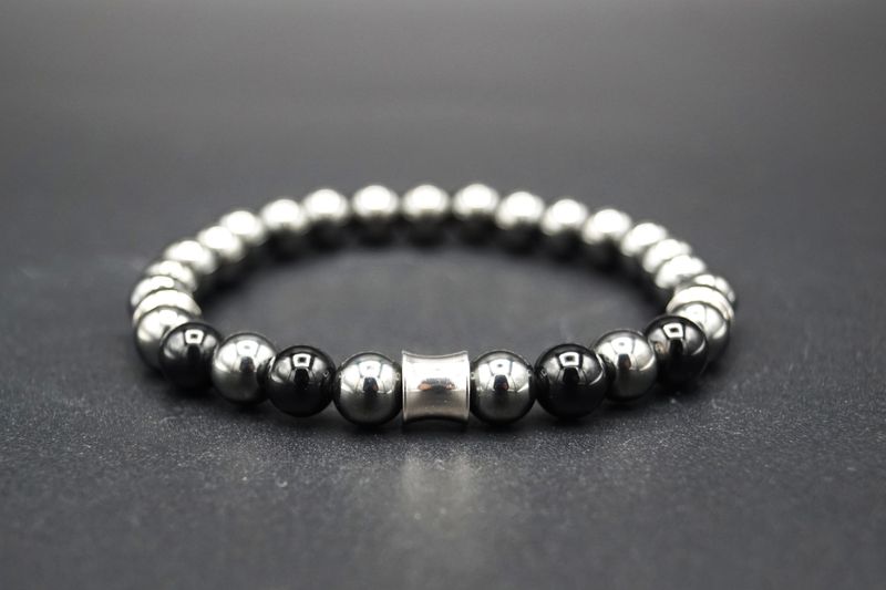 PREMIUM COLLECTION Armband Onyx & Hämatit | Schutz & Erdung