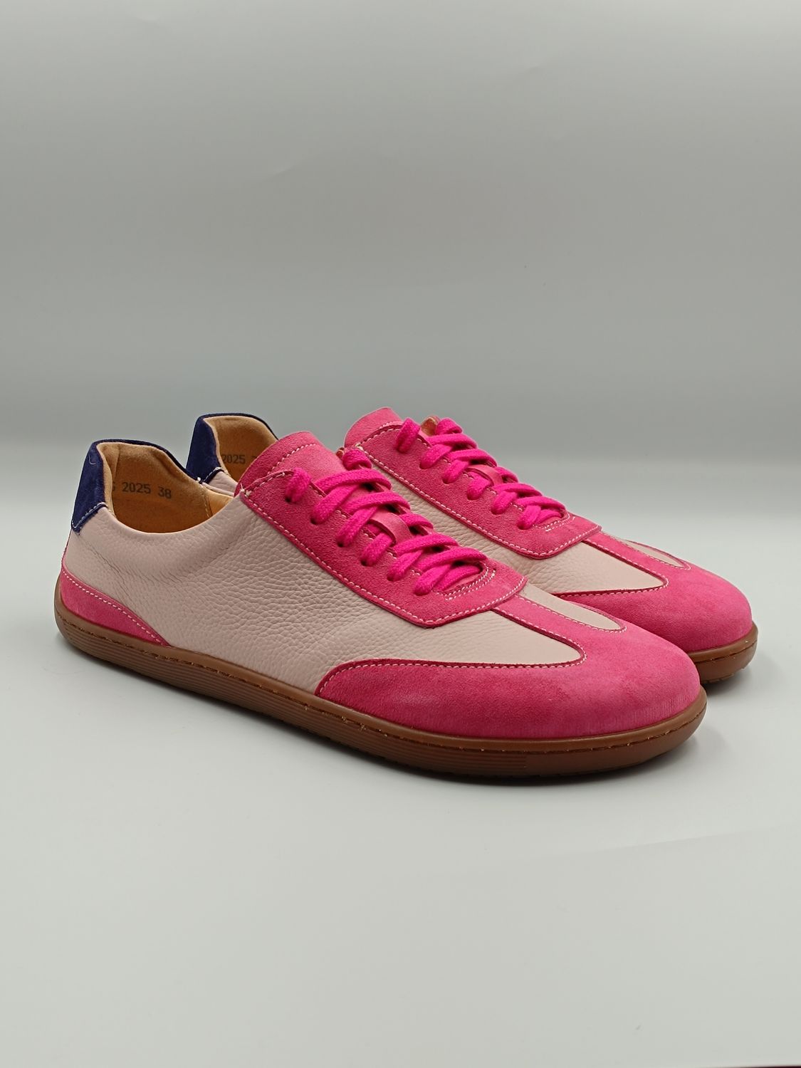 Barefoot ZOLI, buty minimalistyczne w dwóch tęgościach, dwa odcienie różu z granatem