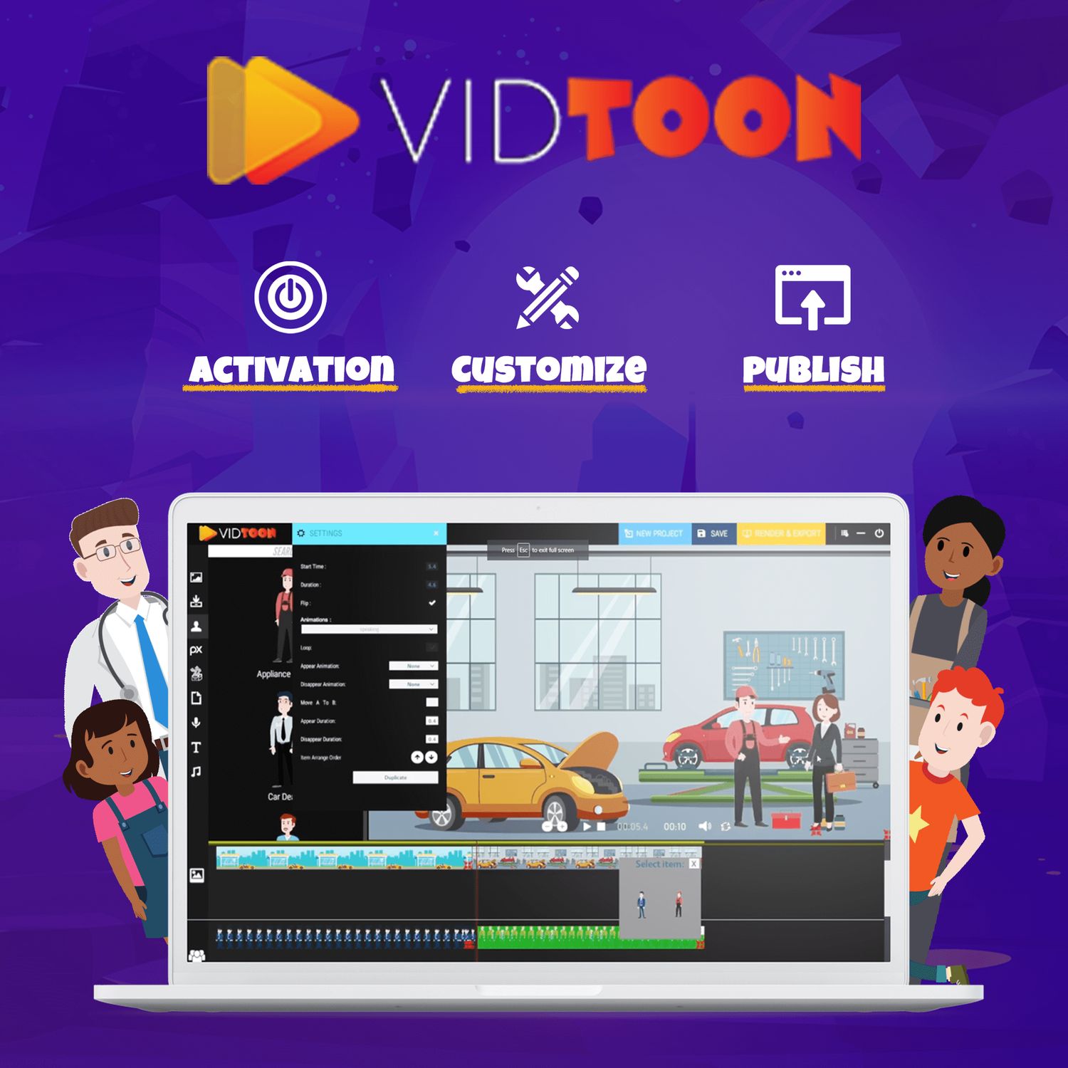 VidToon 2.1 - Drag and Drop Animated Videos Maker