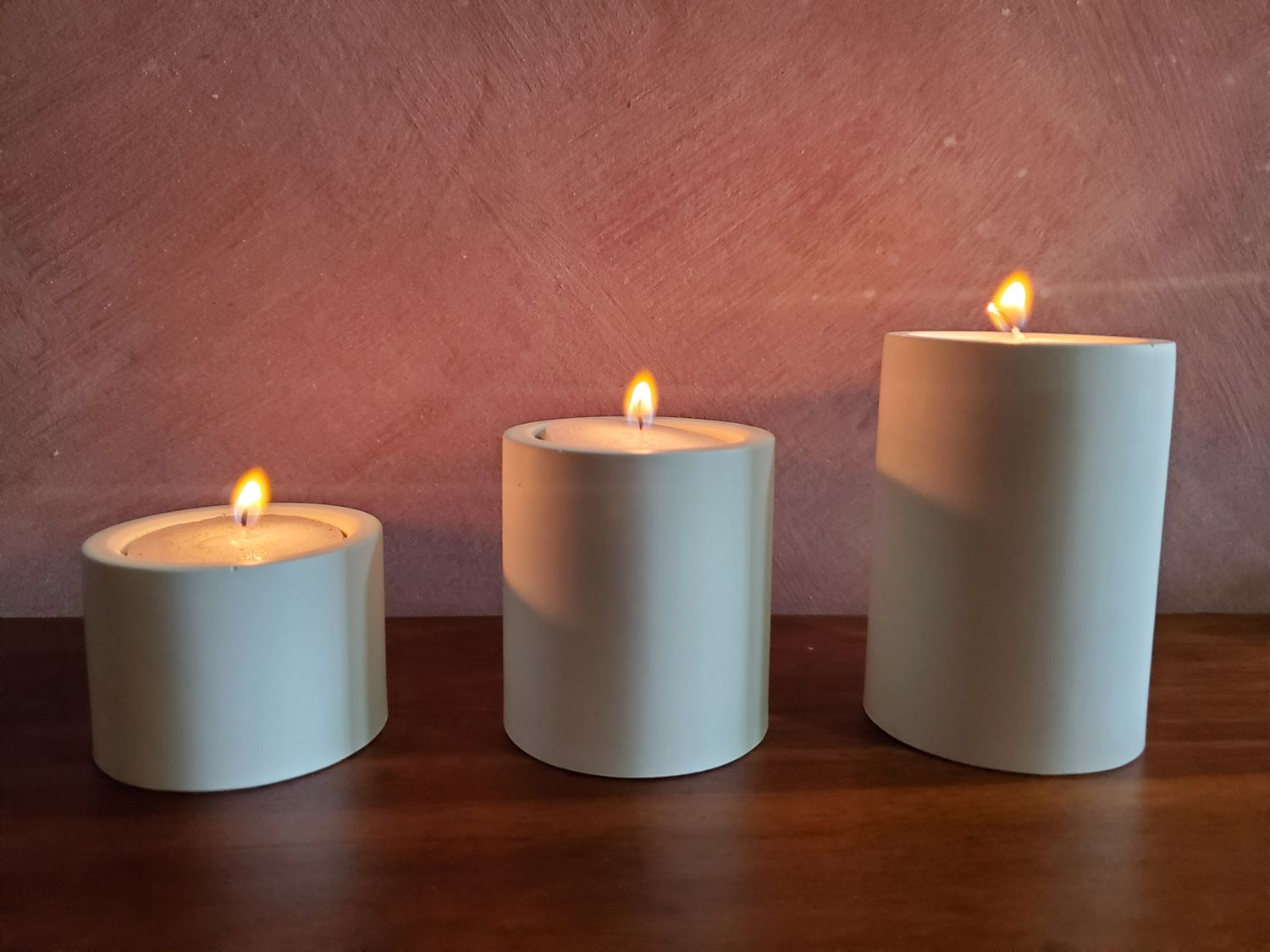 3 Pillar Tealight candle holders - Yellow