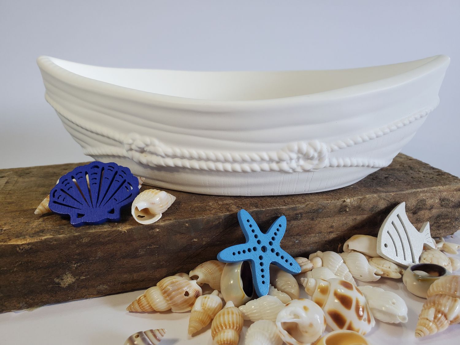 Ornamental Boat - White