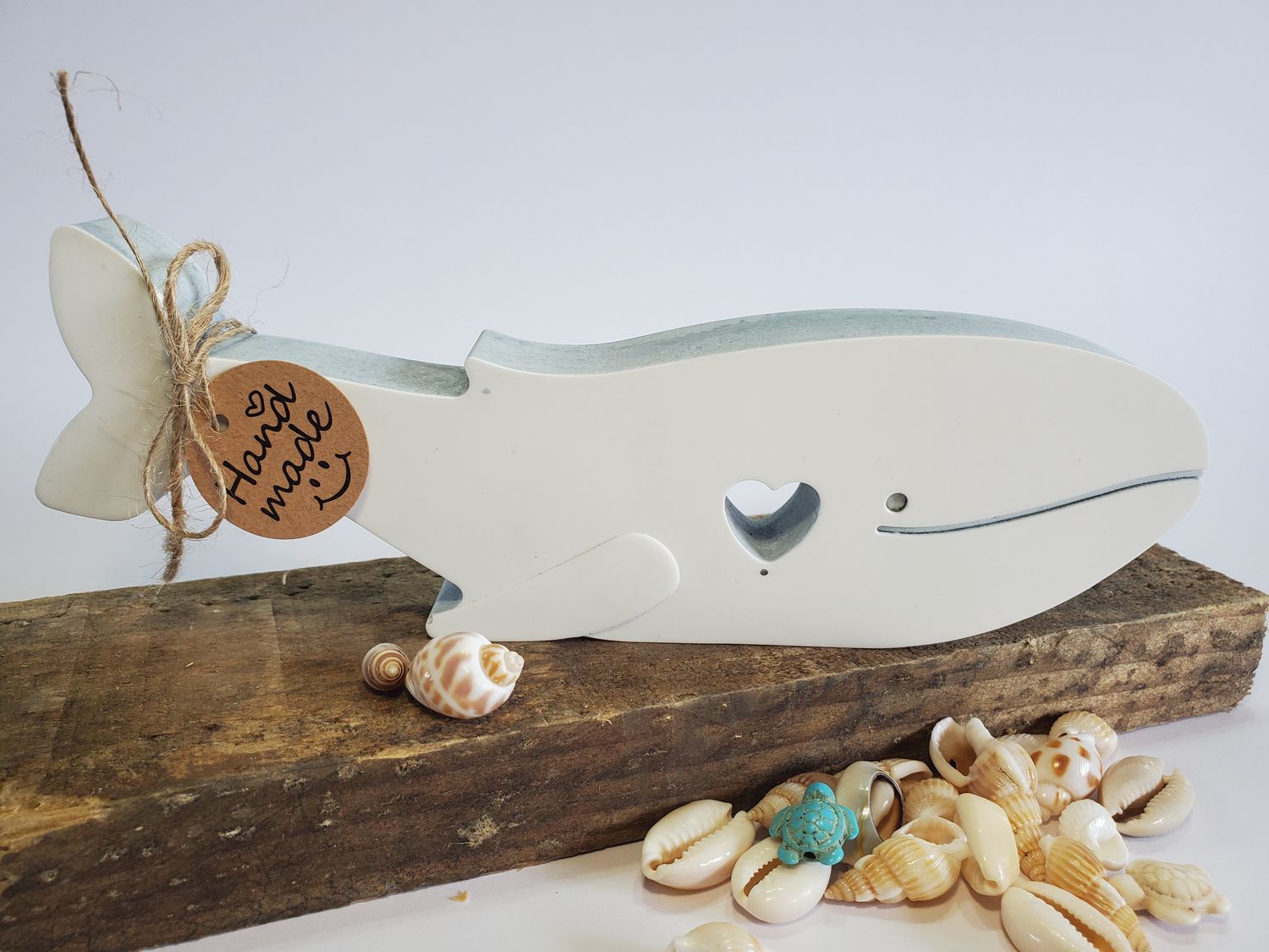 Whale - White &amp; Blue wash