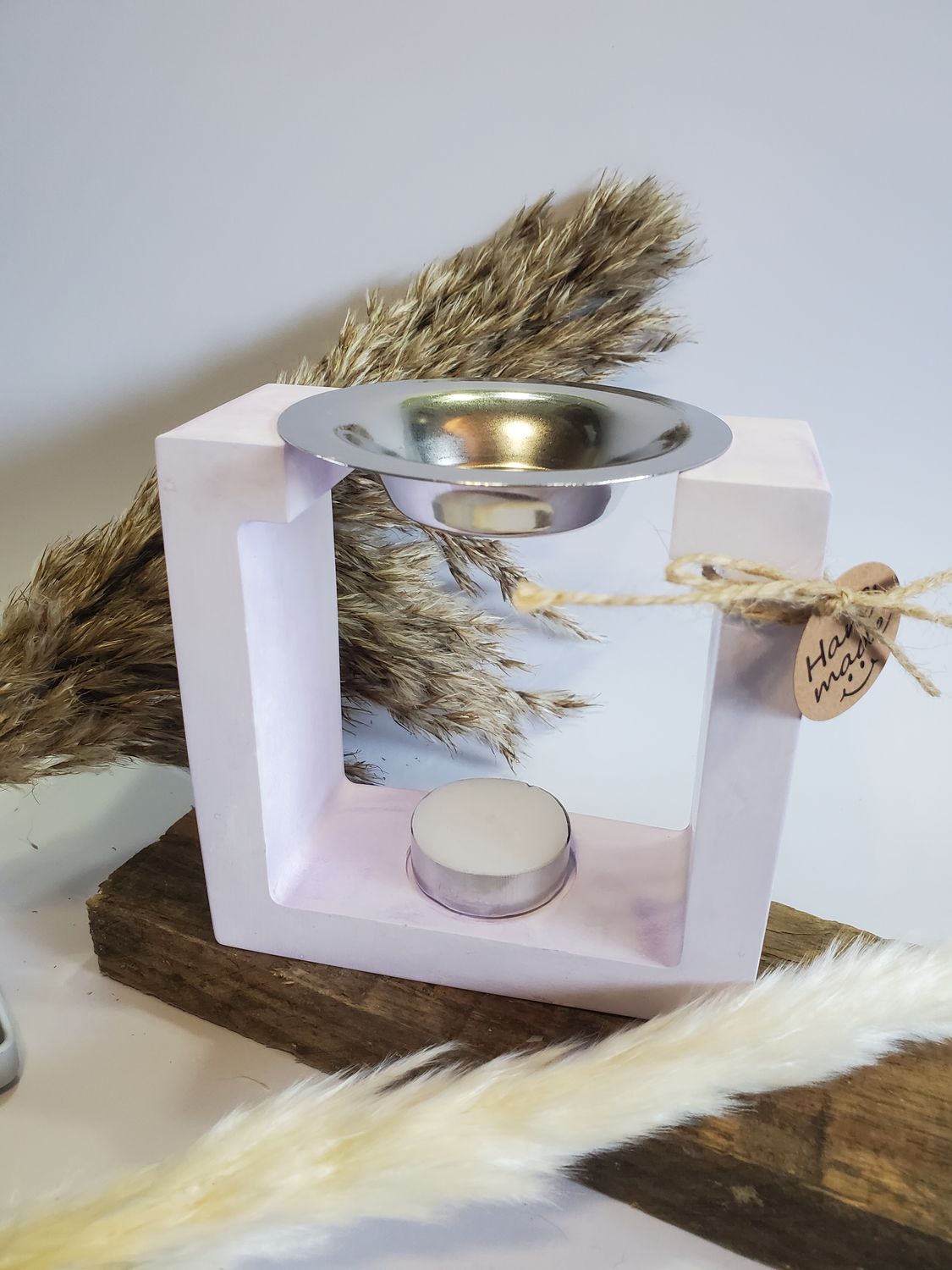 Square column wax melt stand - Purple marble effect