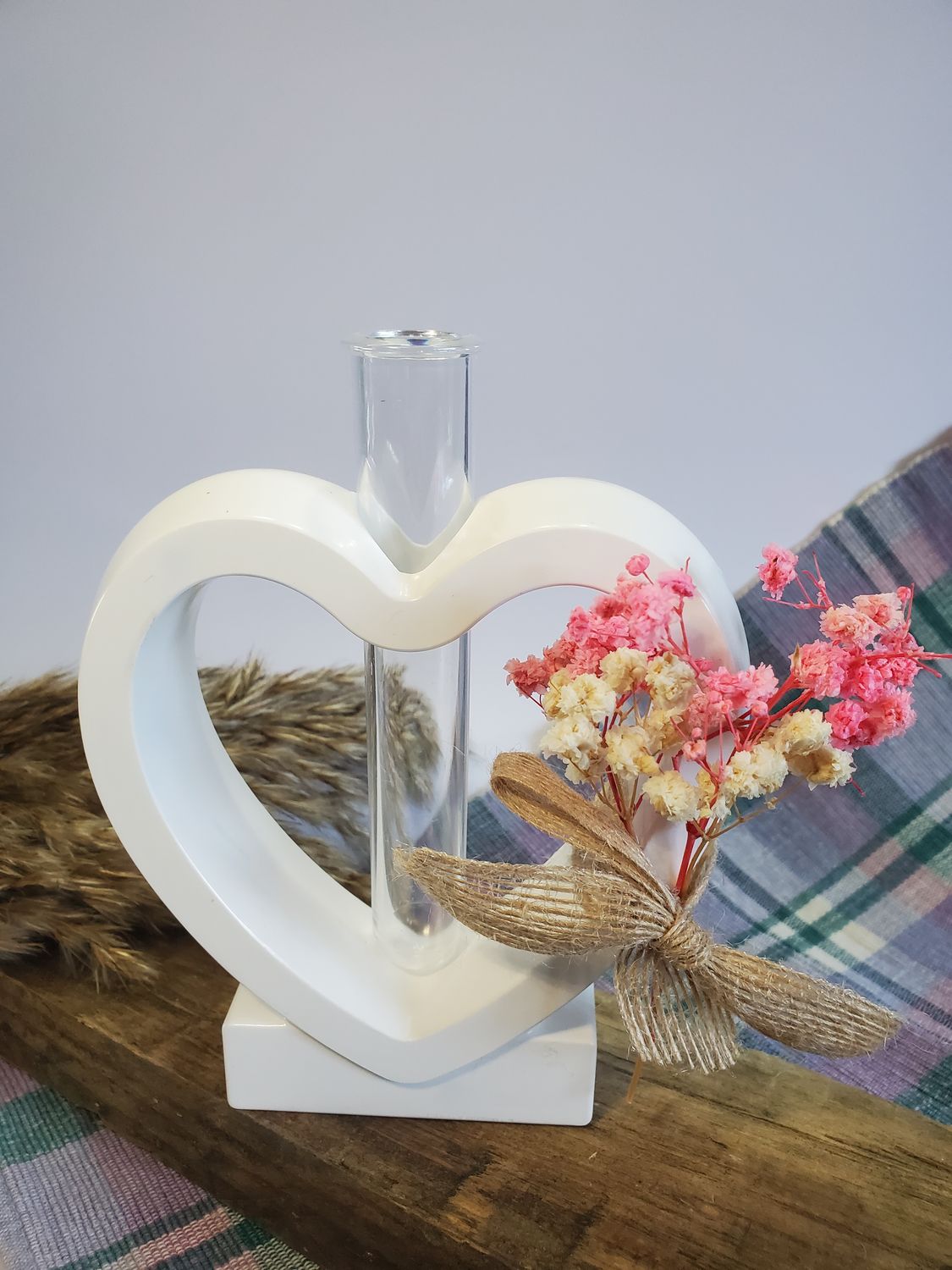 Heart Shaped Vase #1 - Pale Blue marble effect