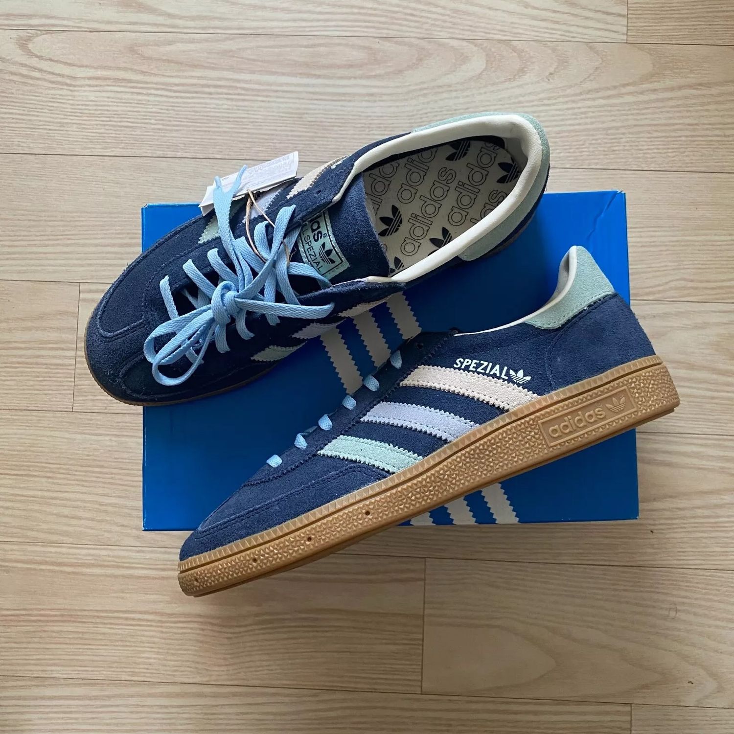 adidas Handball Spezial Night Indigo Green Navy Blue Womens