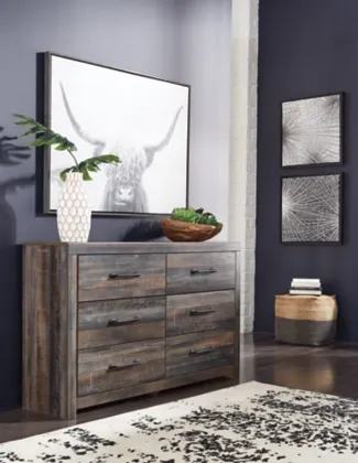 Drystan Six Drawer Dresser & MIRROR
