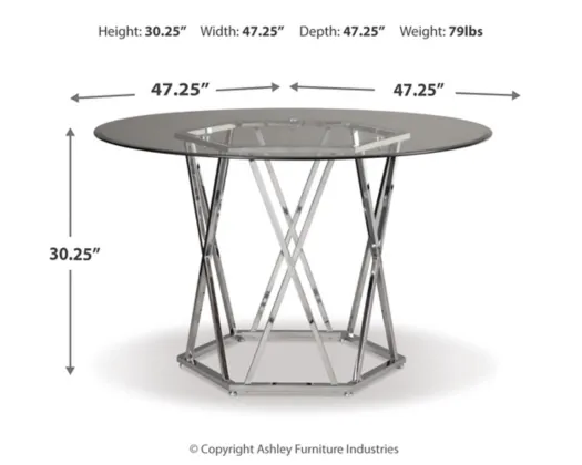 Madanere Round Dining Room Table/Dining UPH Side CHAIRS