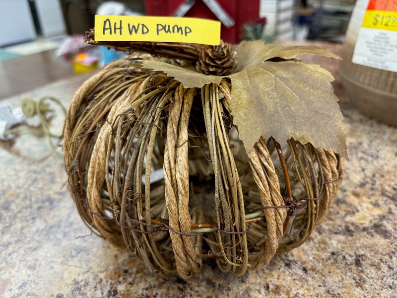 LIGHTED WOOD PUMPKIN