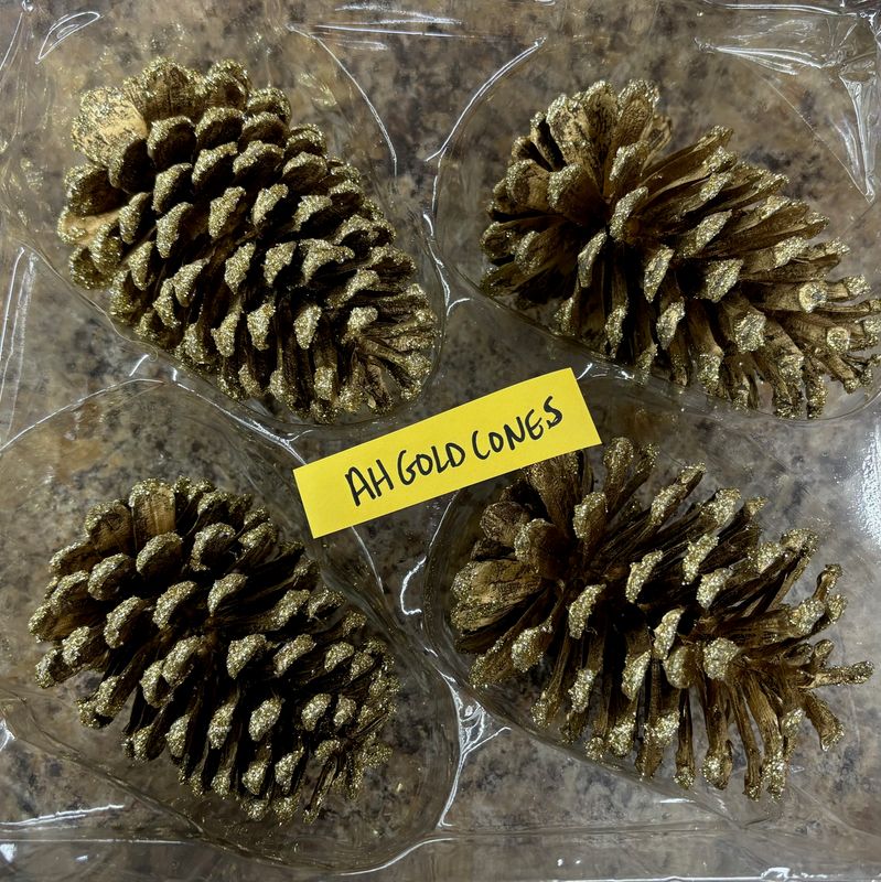 PINECONES W/GOLD GLITTER
