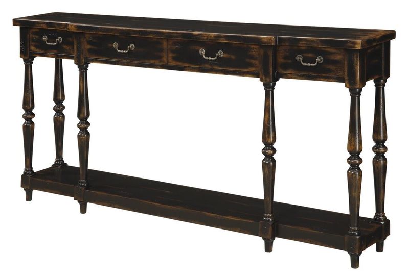 72-Inch 4-Drawer Console with Fixed Shelf