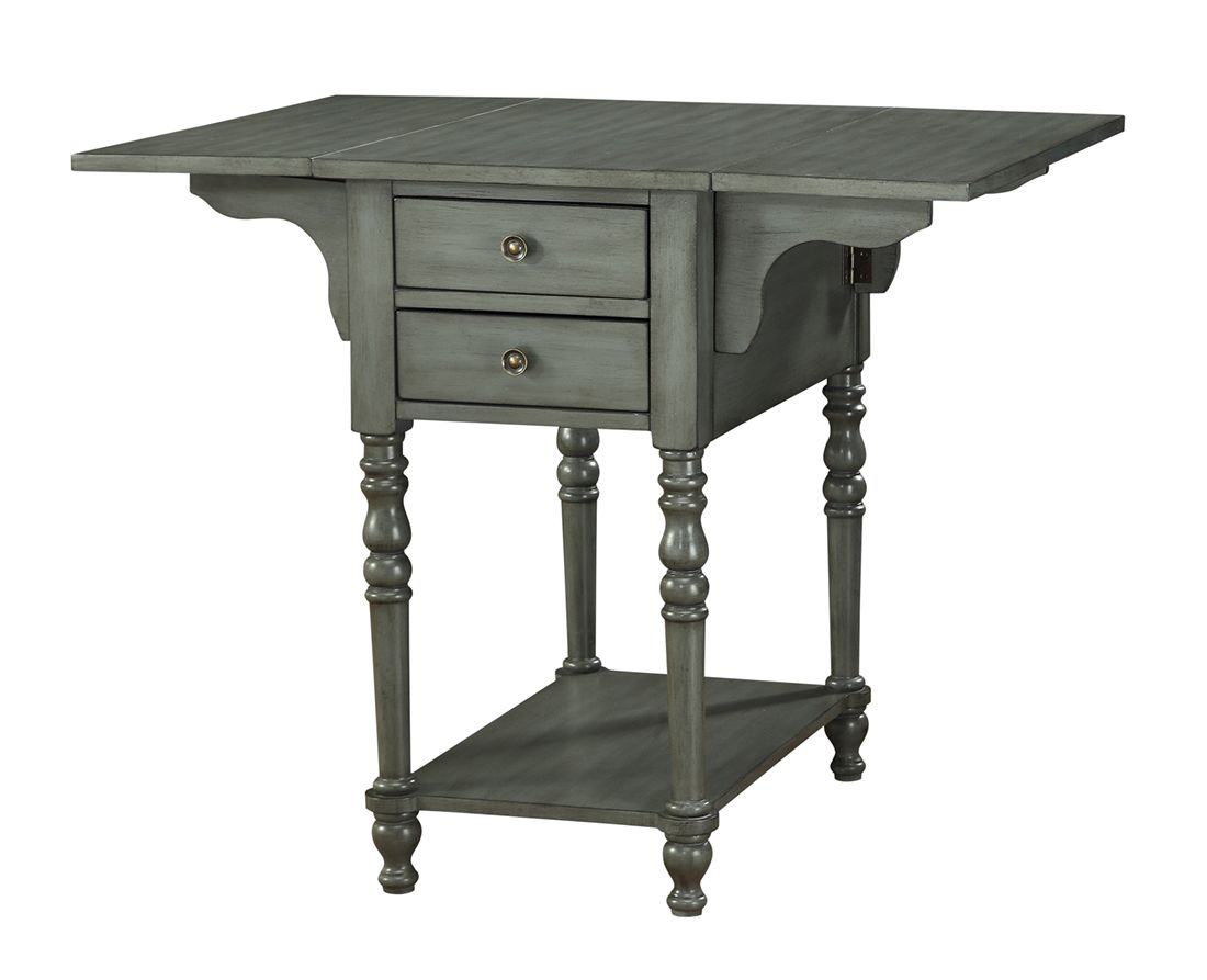 DROP LEAF TWO DRAWER ACCENT TABLE