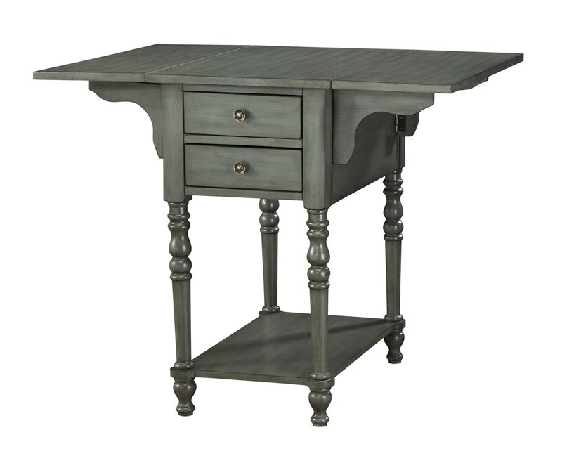 DROP LEAF TWO DRAWER ACCENT TABLE
