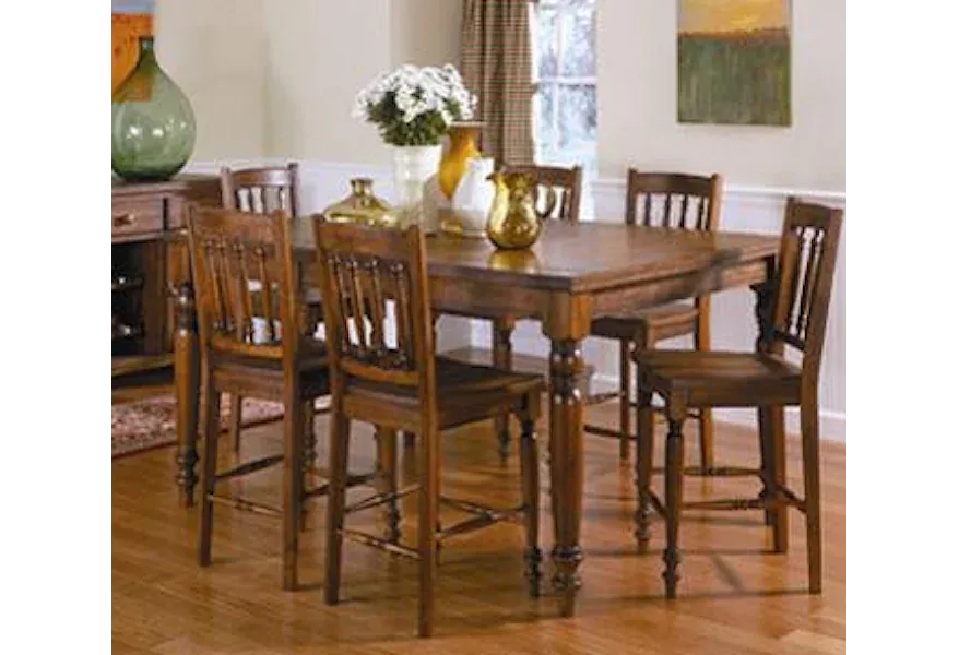 PUB TABLE W/ 6 BARSTOOLS