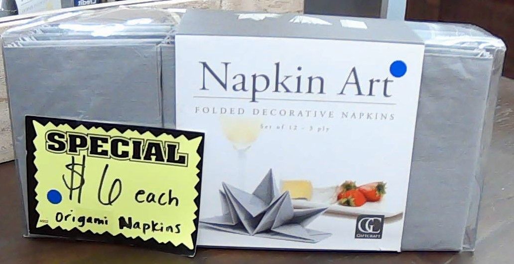 SILVER ORIGAMI NAPKINS