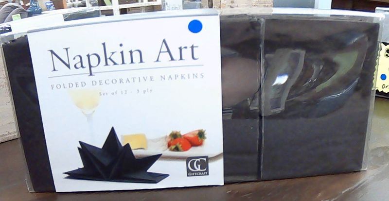 BLACK ORIGAMI NAPKINS