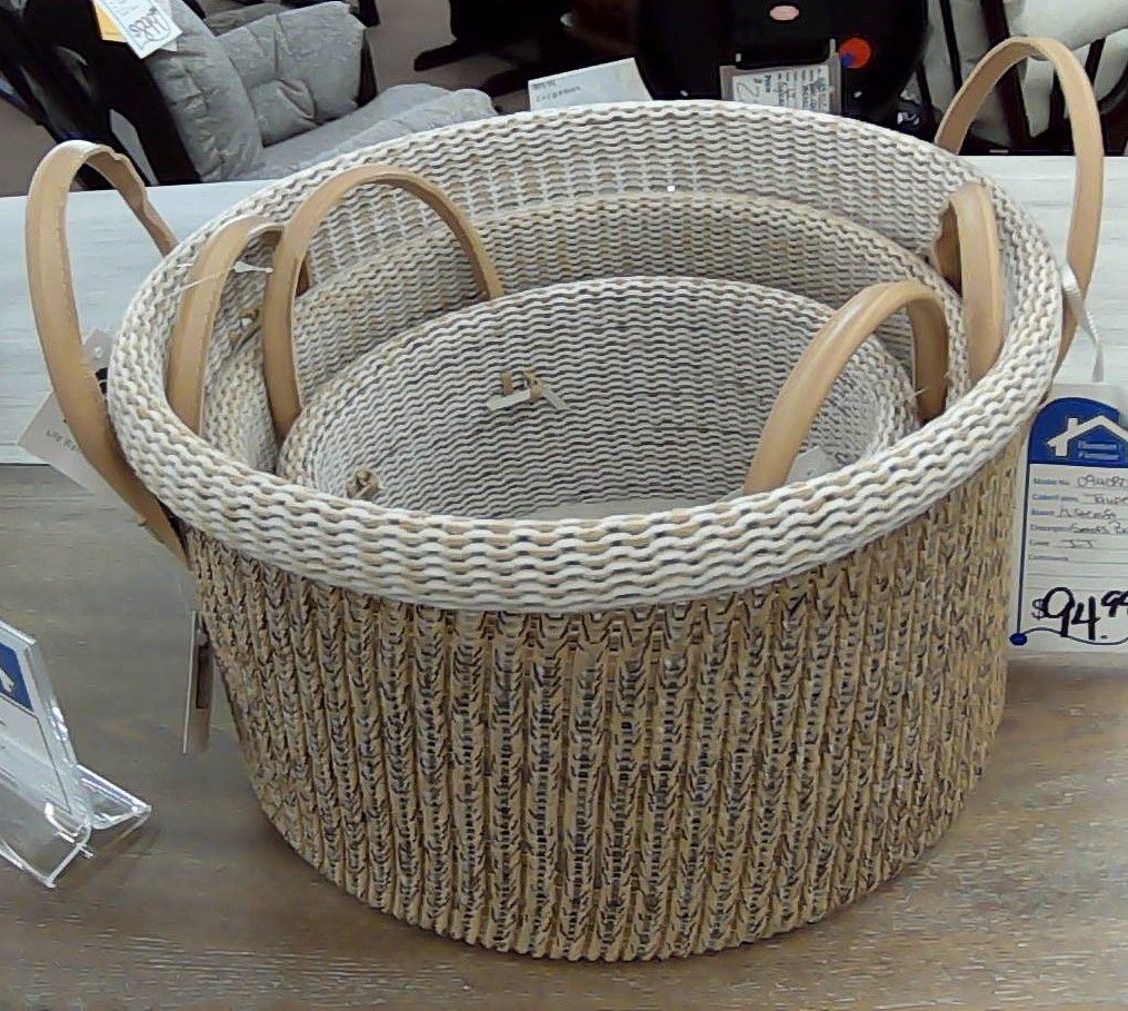 S/3 TAUPE BASKETS