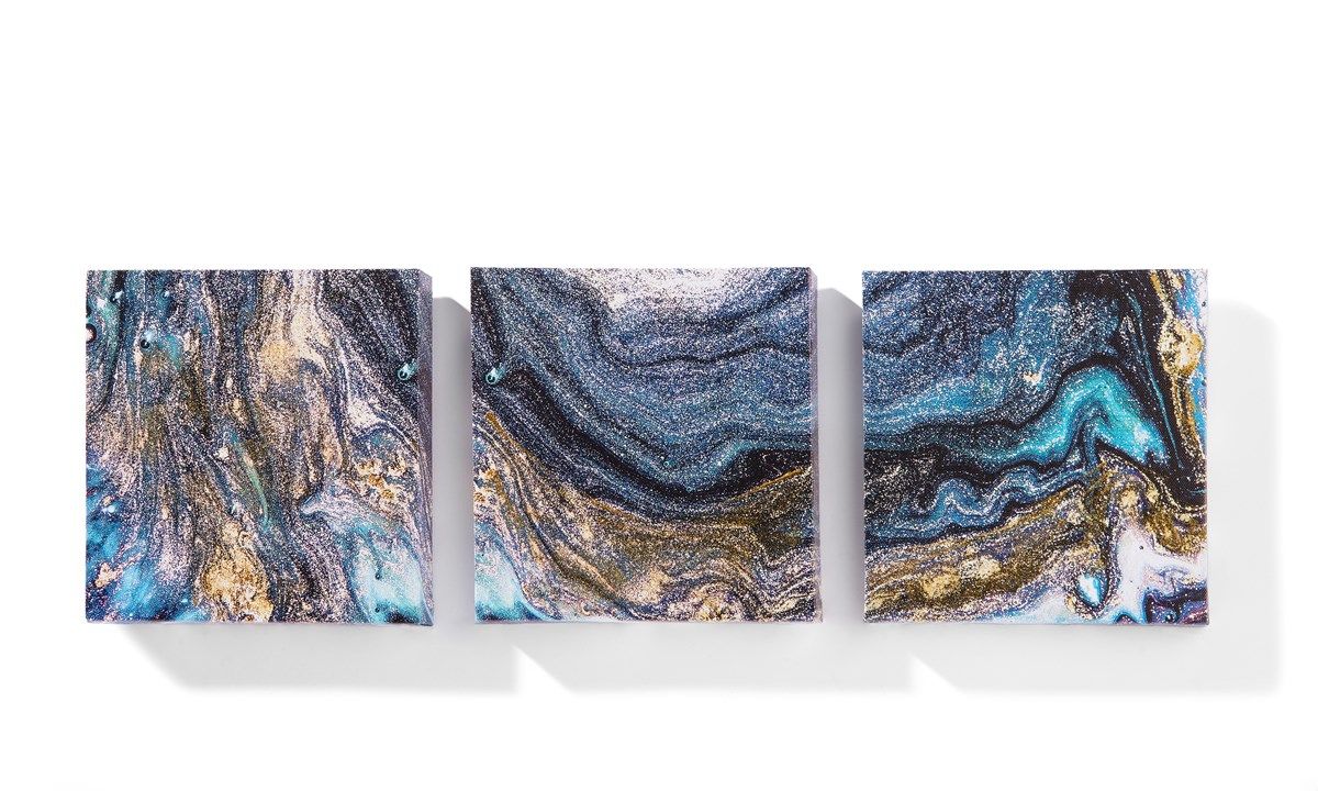 S/3 ABSTRACT SHALE ON CANVAS