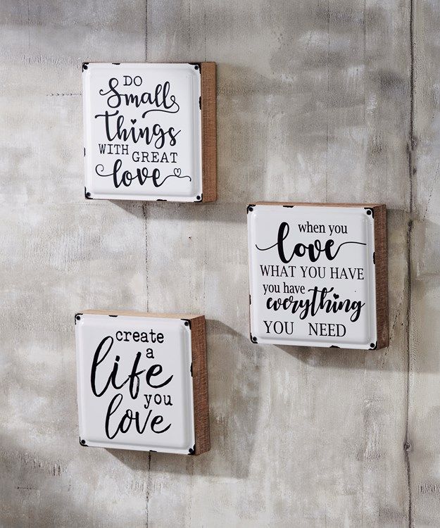 WOOD & METAL SQUARE  SENTIMENTS