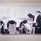 THREE HOLSTEINS ON CANVAS