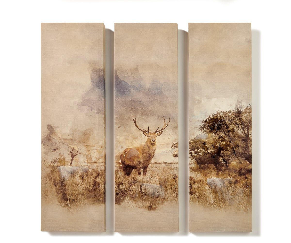 S/3 STAG ON CANVAS