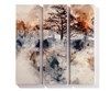 S/3 GLITTER TREES ON CANVAS
