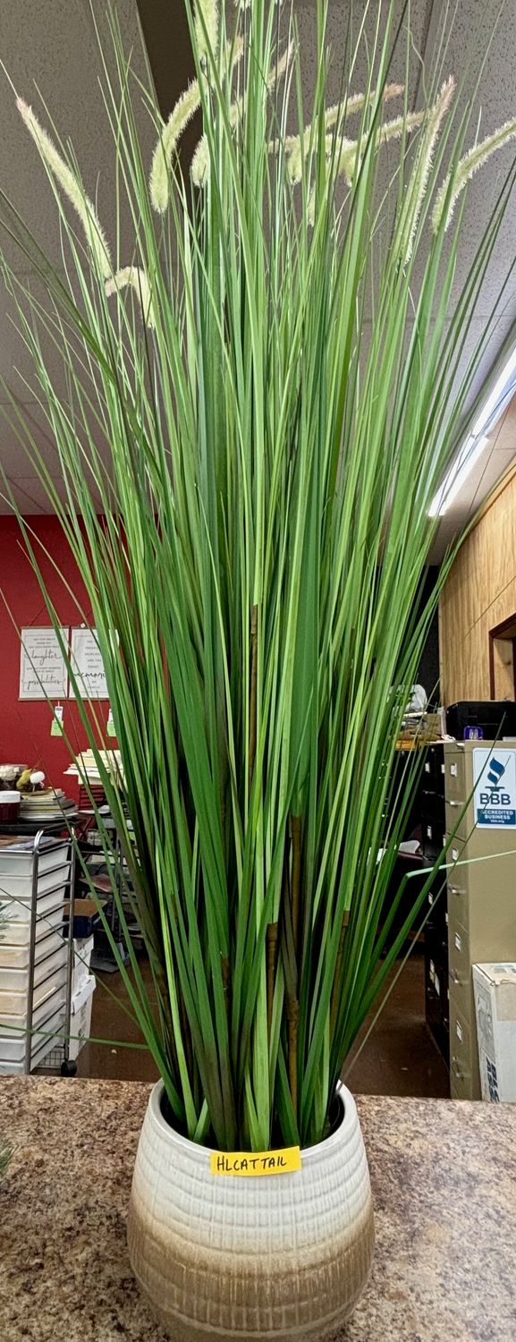 VASED CATTAIL BUSH
