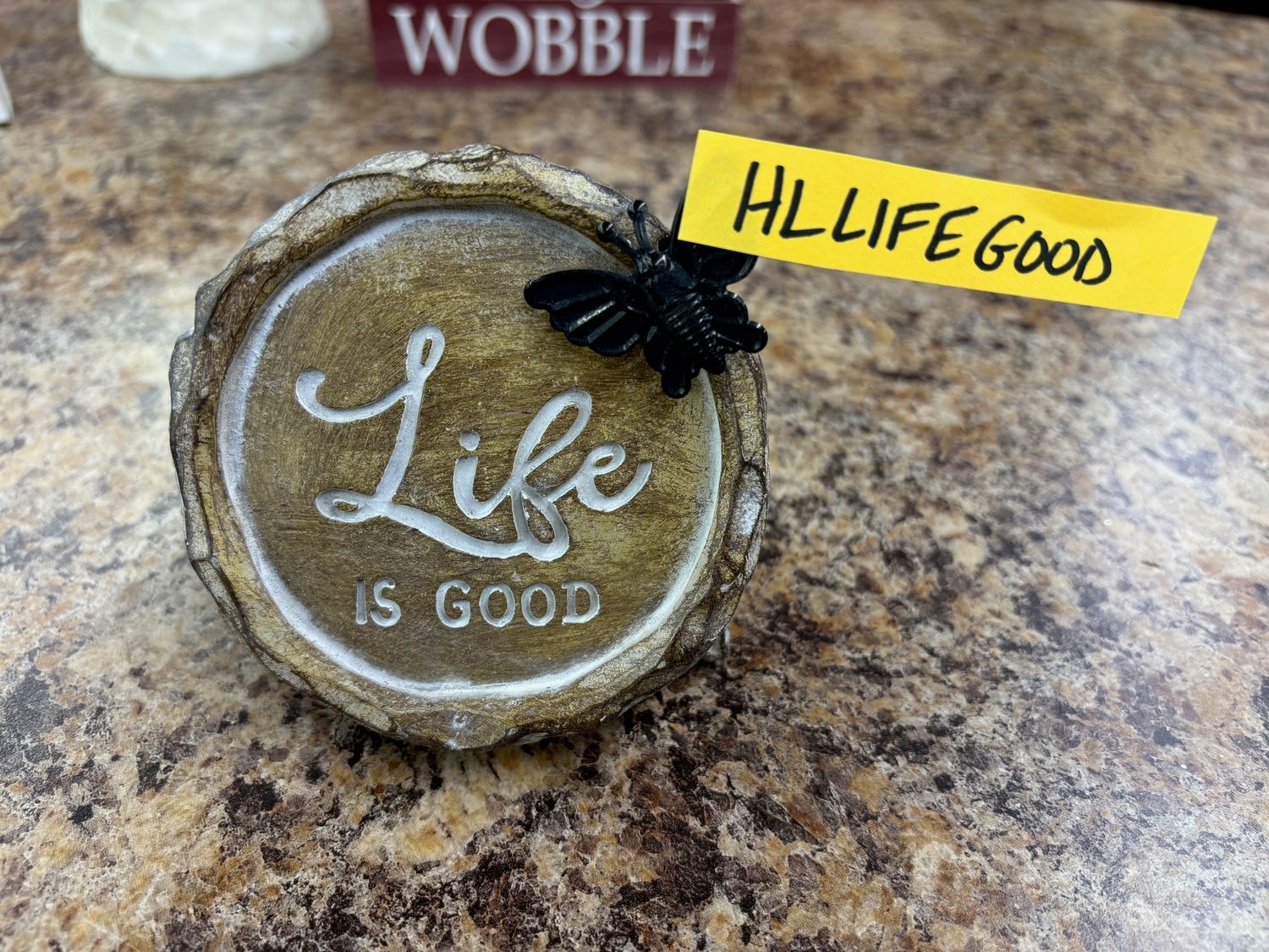LIFE IS GOOD ON WOOD W/BUTTERFLY