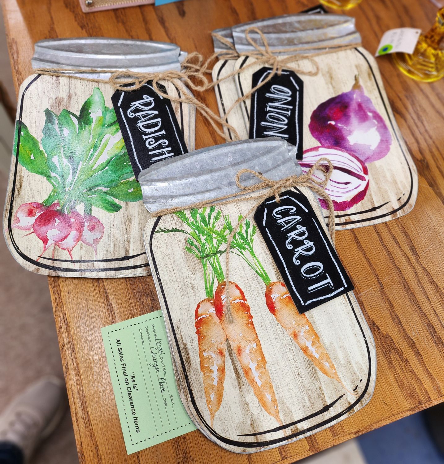 TIN JARS W/ VEGGIES
