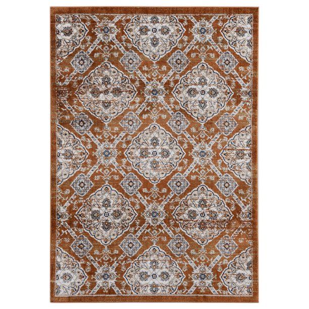 5X8 RUG CENTURY BURNT ORANGE