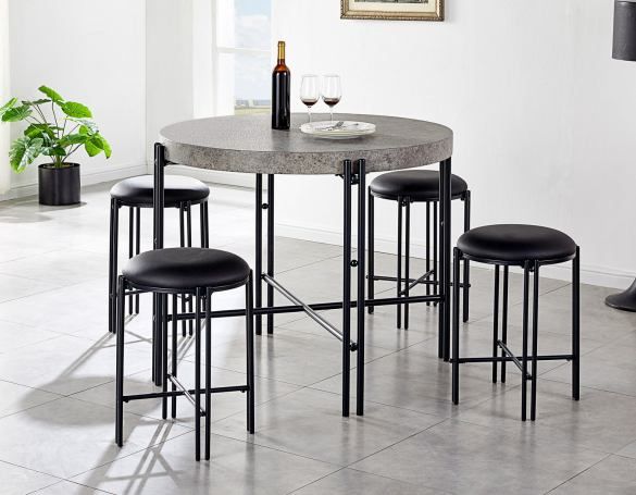 Steve Silver Morgan Round Counter Table & 4  Stools