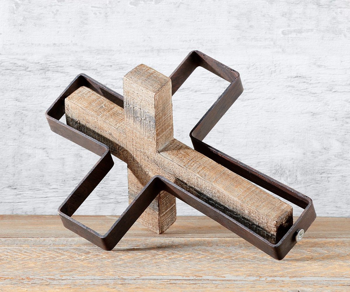 WOOD & METAL CROSS