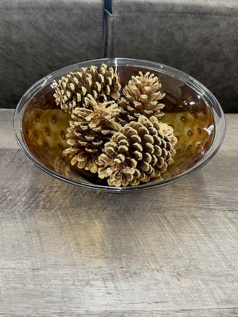 PINECONES W/GOLD GLITTER
