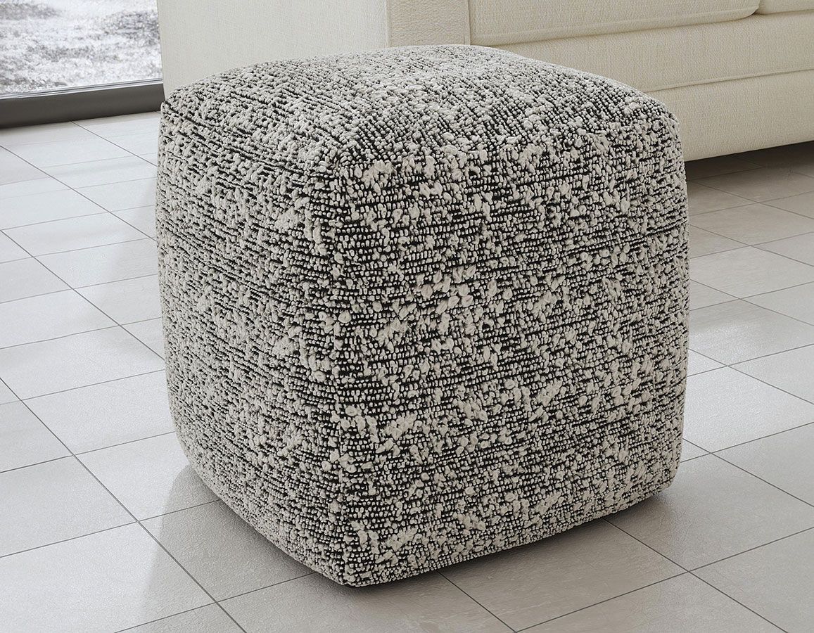 Nahara Noucle Black Woven Square Ottoman