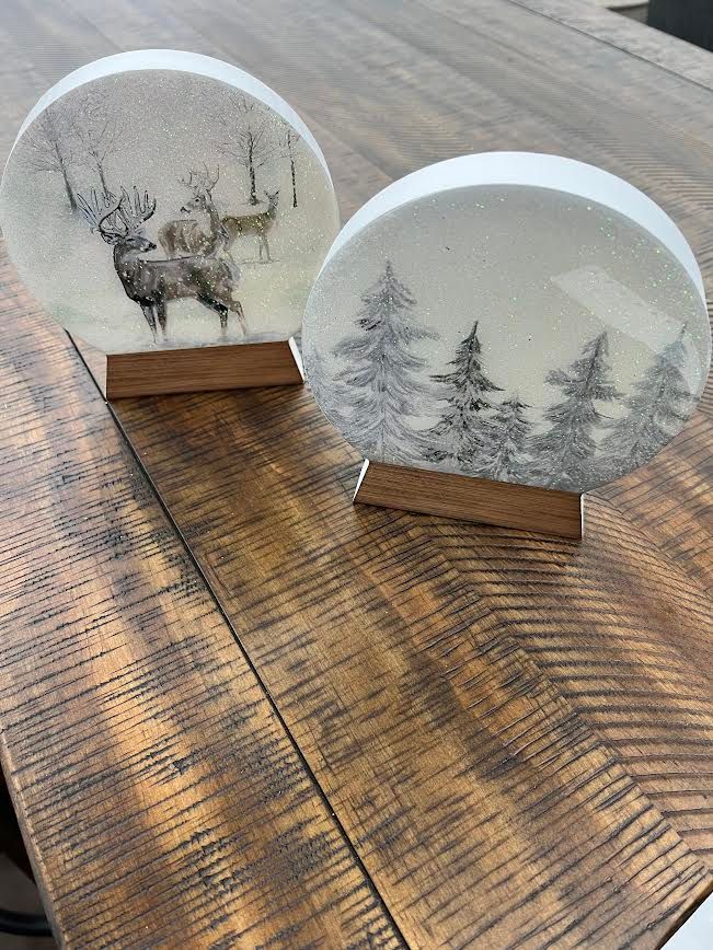 sparkle globe wood piece